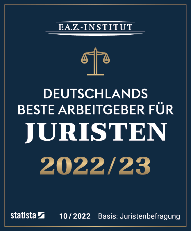 Deutschlands beste Arbeitgeber für Juristen 2022/23 - F.A.Z.-Institut - Logo